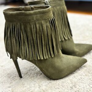 Aldo green suede boots - size 10 (new)